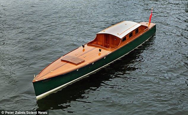 Motor Yacht Wood Model Boat 1930's